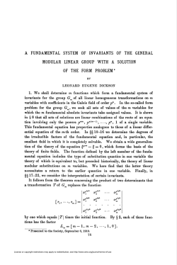 modular linear group with a solution of the form problem