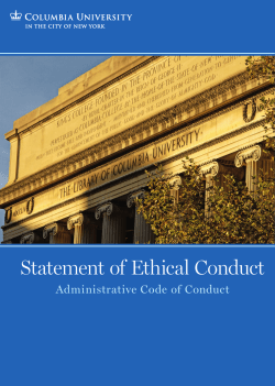 Statement of Ethical Conduct - University Compliance