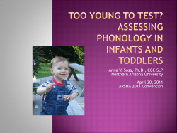 Too young to test? Assessing phonology in infants and toddlers