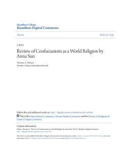 Review of Confucianism as a World Religion by Anna Sun