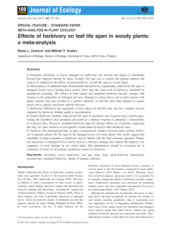 Effects of herbivory on leaf life span in woody plants: a metaanalysis