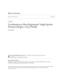 Single-Speaker Permits in Berger v. City of Seattle
