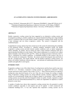 AN ALTERNATIVE COOLING SYSTEM FOR HOT, ARID REGIONS