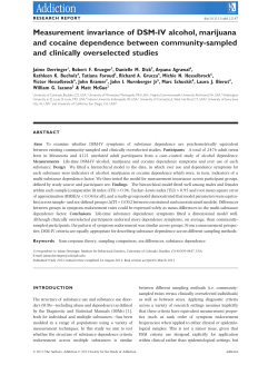 Measurement invariance of DSMIV alcohol, marijuana and cocaine