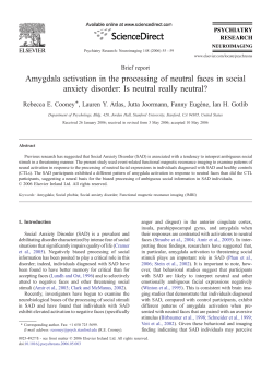 Amygdala activation in the processing of neutral faces in social
