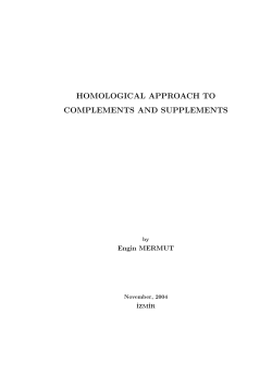 homological approach to complements and supplements