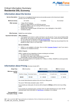 Broadband DSL - Economy