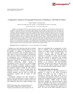 Comparative Analysis of Copyright Protection of Databases: The