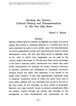 Cultural Setting and Characterization in The Sun Also Rises