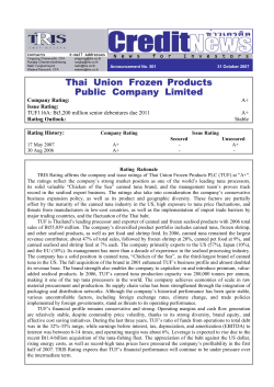 Thai Union Frozen Products Public Company Limited