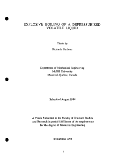 EXPLOSIVE BOILING OF A DEPRESSURIZED VOLATILE LIQUID