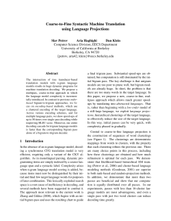 Coarse-to-Fine Syntactic Machine Translation using