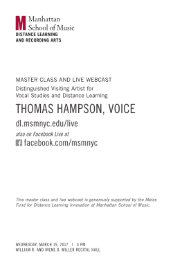 thomas hampson, voice - MSM Distance Learning`s