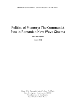 Politics of Memory: The Communist Past in Romanian New Wave