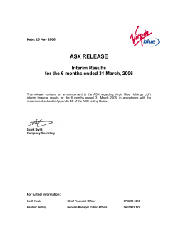 Financial Statements for the Half Year Ended 31