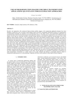 USES OF HIGH-RESOLUTION IMAGERY FOR URBAN