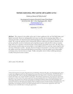Intrinsic motivation, effort and the call to public service