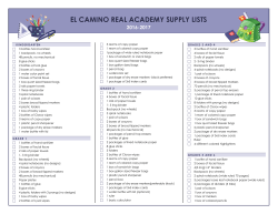 2016-2017 supply list - El Camino Real Academy