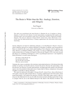 The Brain is Wider than the Sky: Analogy, Emotion, and Allegory