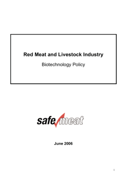 Red Meat and Livestock Industry