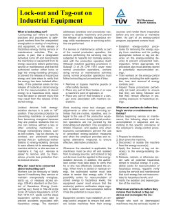 Lock-out and Tag-out on Industrial Equipment