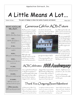 A Little Means A Lot... - Appalachian Outreach, Inc.