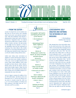 From the editor – LEXICOGRAPHY: SELF