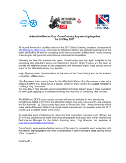 Mitsubishi Motors Cup CrossCountry App working together for 2