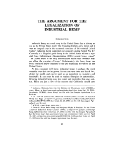 the argument for the legalization of industrial hemp