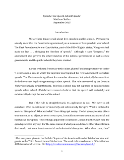 Speech, Free Speech, School Speech