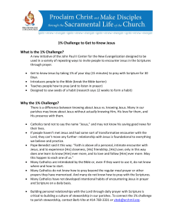 1% Challenge to Get to Know Jesus What is the 1% Challenge