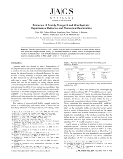 Existence of Doubly Charged Lead Monohydrate