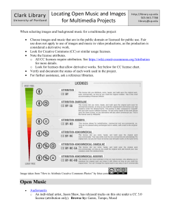 Clark Library Locating Open Music and Images for Multimedia Projects