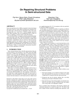 On Repairing Structural Problems In Semi-structured Data