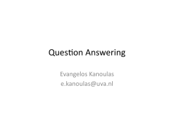 Question Answering - Homepages of UvA/FNWI staff