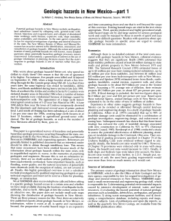 Geologic hazards in New Mexico-part 1
