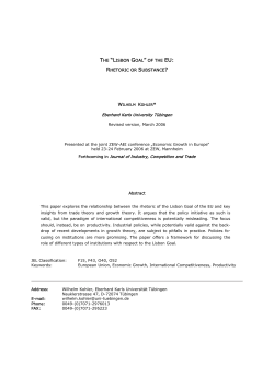 THE &ldquo;LISBON GOAL&rdquo; OF THE EU: RHETORIC OR