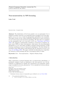 Non-monotonicity in NPI licensing