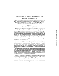 From the Subdivisions of Immunochemistry and Electron