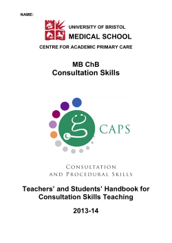 Consultation Skills - University of Bristol