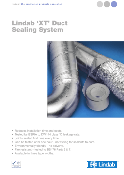Lindab `XT` Duct Sealing System