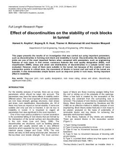 Effect of discontinuities on the stability of rock blocks in tunnel