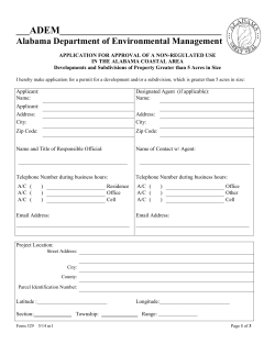 Application for Approval of a Non-Regulated Use in the Alabama