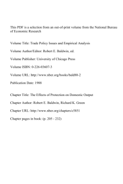 The Effects of Protection on Domestic Output