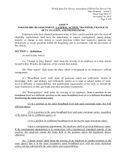 Article 9 VOLUNTARY REASSIGNMENT, LATERAL ACTION