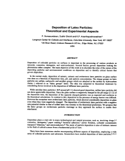 Deposition of Latex Particles: Theoretical and Experimental Aspects