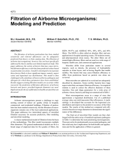 Filtration of Airborne Microorganisms