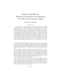 abrogation magic: the rules enabling act process, civil rule 84