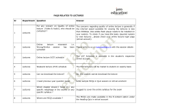 FAQS RELATED TO LECTURES Sr Department Question Answer 1