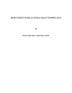 bear events in bella coola valley during 2014